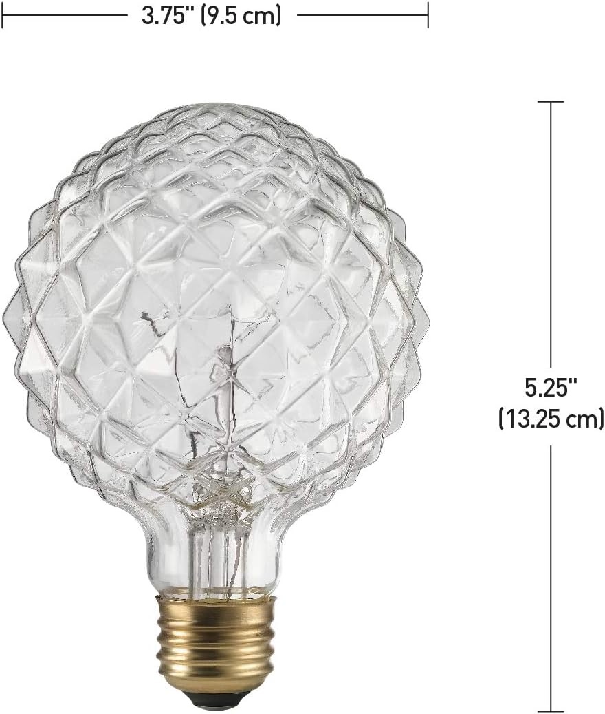 image:imageGLOBE Electric 84637 40W Vintage Edison Crystalina E26 Base Light BulbCrystal