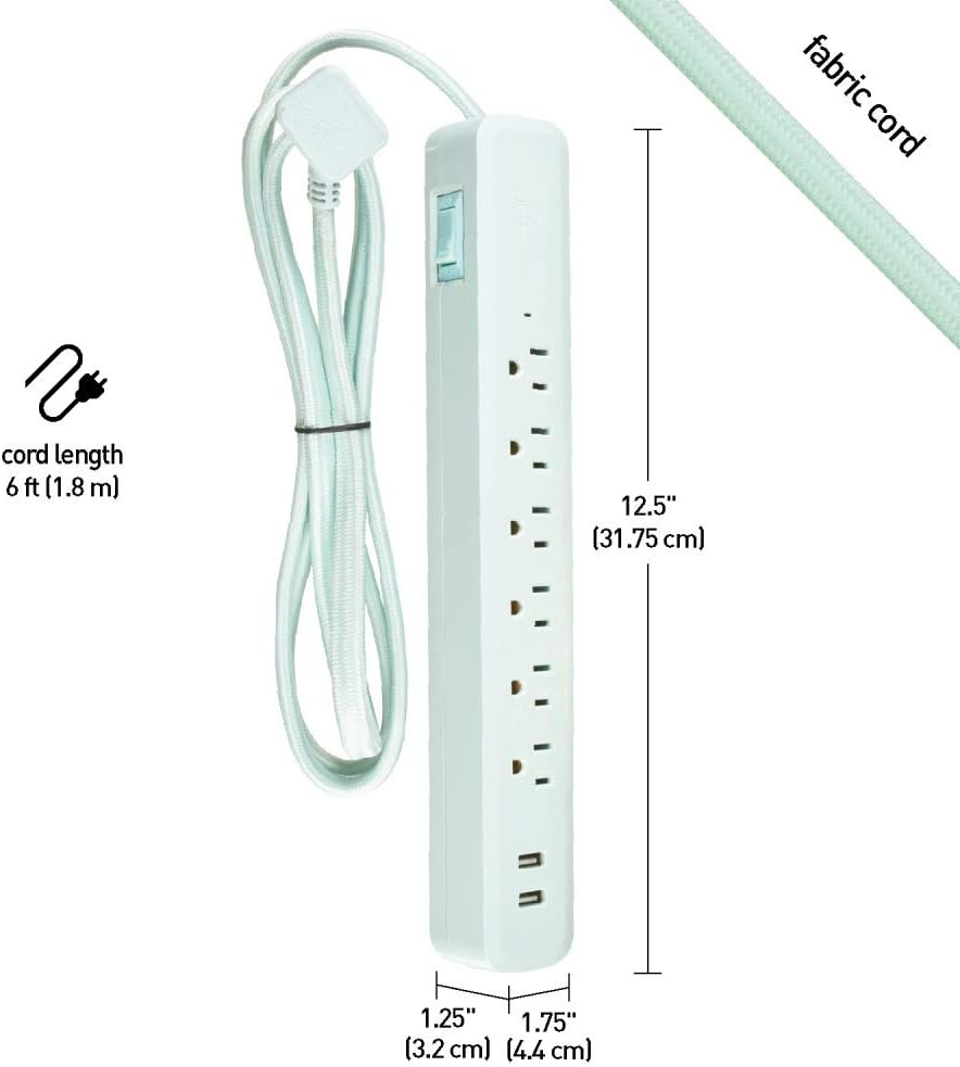 image:imageGlobe Electric 78257 Designer Series Power Strip Rose 3 OutletMint