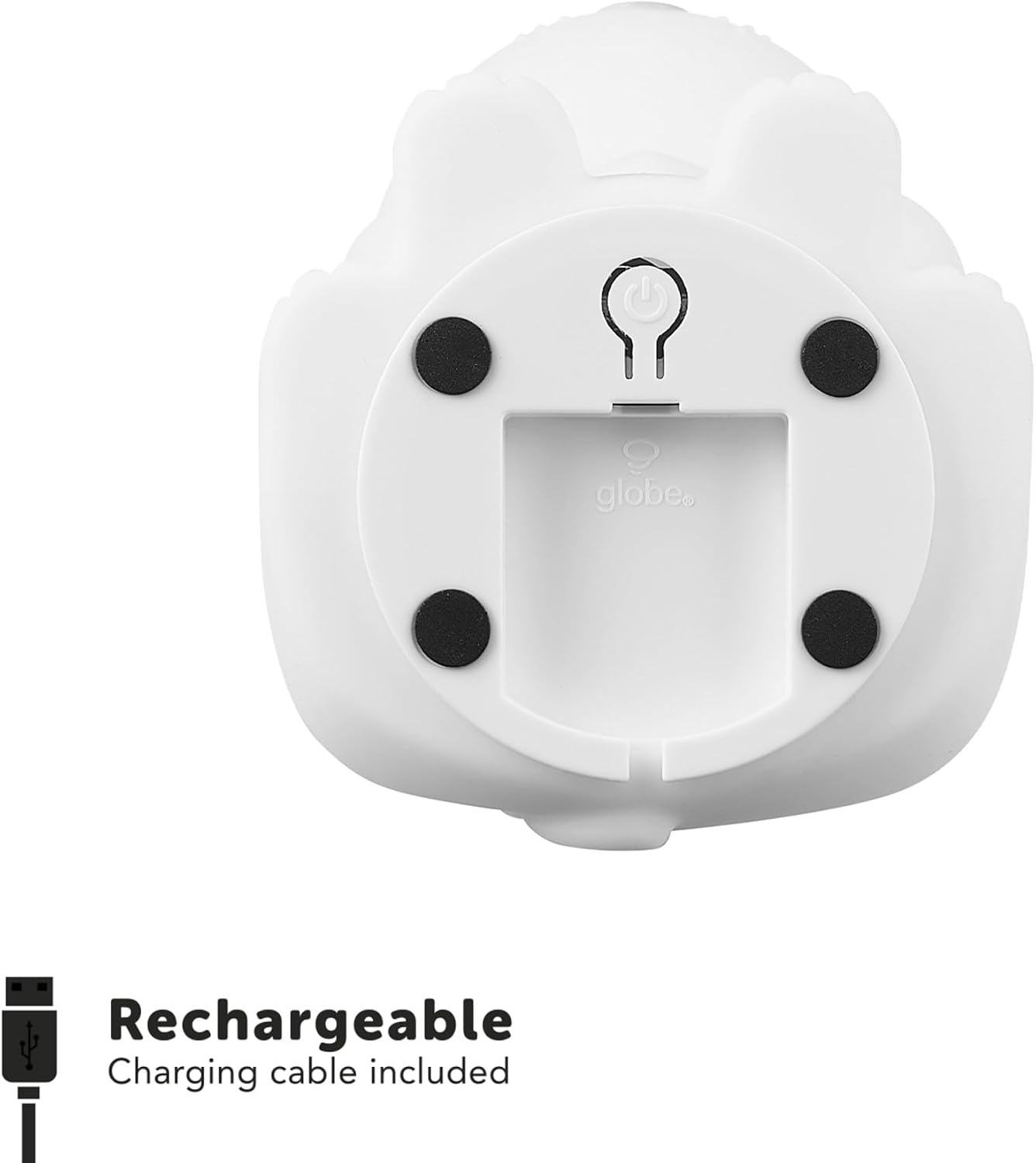image:imageGlobe Electric 13849 Multicolor Changing LED Integrated Rechargeable Silicone Night Light Lion Tap Button Switch White Modern Lighting for Bedroom Nursery Playroom NightstandLeo Lion
