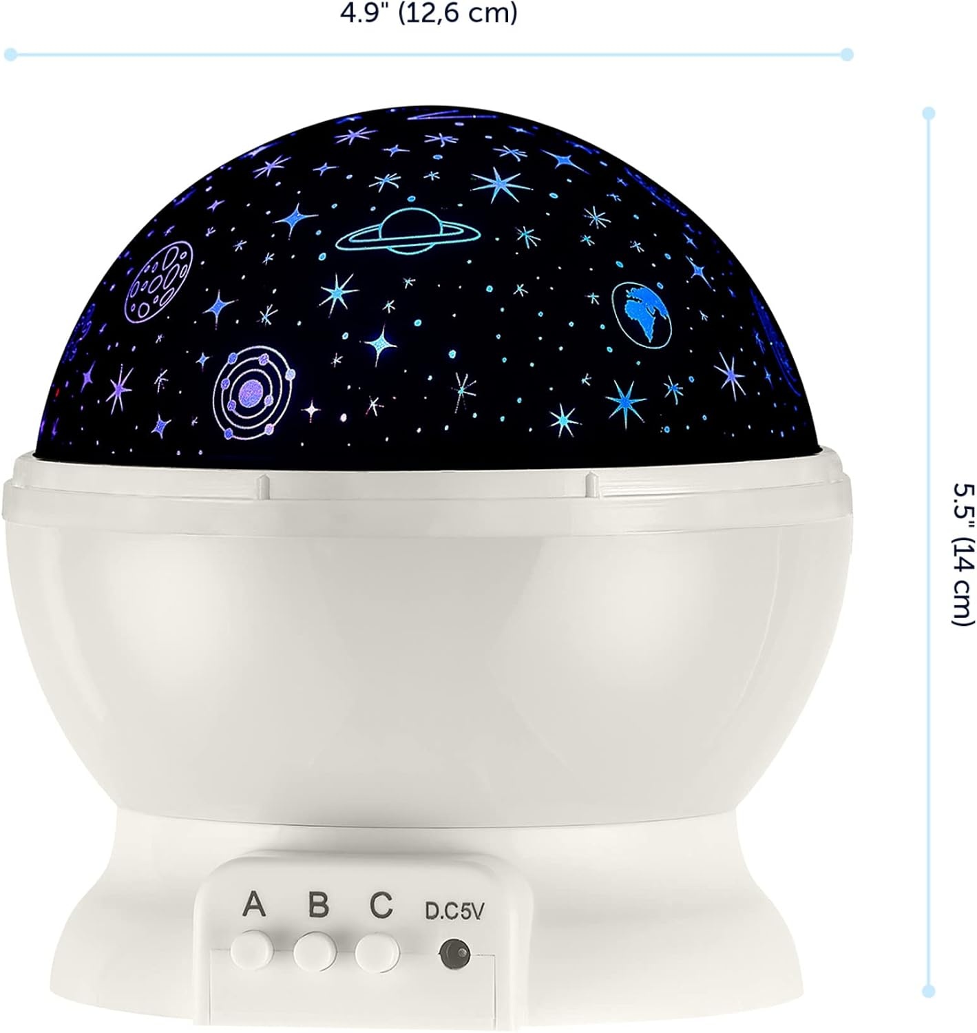 image:imageGlobe Electric 13849 Multicolor Changing LED Integrated Rechargeable Silicone Night Light Lion Tap Button Switch White Modern Lighting for Bedroom Nursery Playroom NightstandCelestial