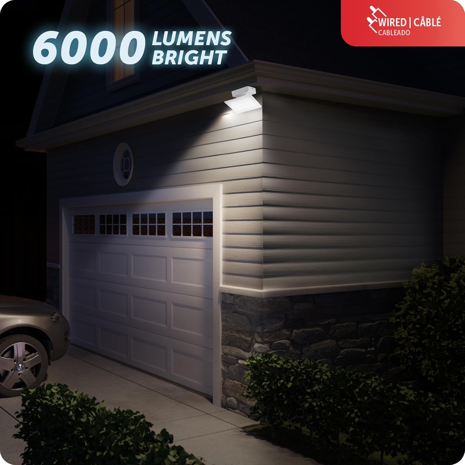 image:imageGlobe Electric 17000190 14W Curved Head Black 1200 Lumens Hardwired Automatic Dusk to Dawn Outdoor Integrated LED Flood Light Security Light Spotlight Outside House LightsWhite