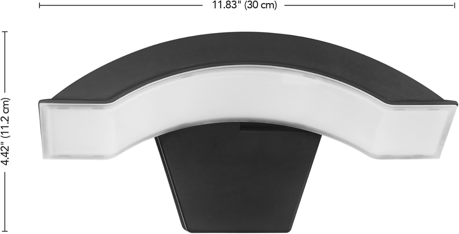 image:imageGlobe Electric 17000190 14W Curved Head Black 1200 Lumens Hardwired Automatic Dusk to Dawn Outdoor Integrated LED Flood Light Security Light Spotlight Outside House LightsBlack 1200 LM