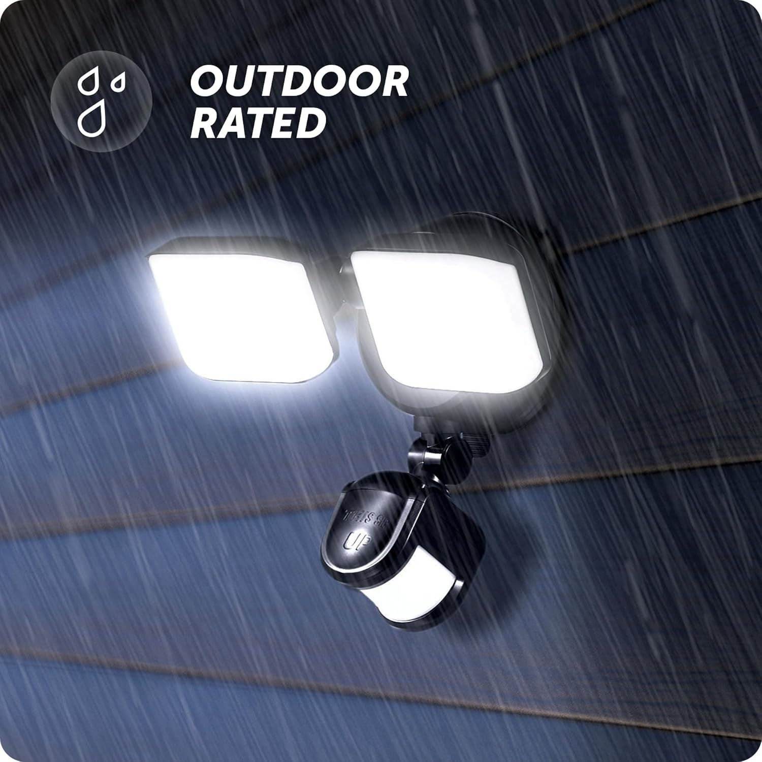 image:imageGlobe Electric 180Degree 15W Triple Head White 2200 Lumens Battery Operated Outdoor Integrated LED Flood Light Security Light Outside House LightsBlack 600 Lumen