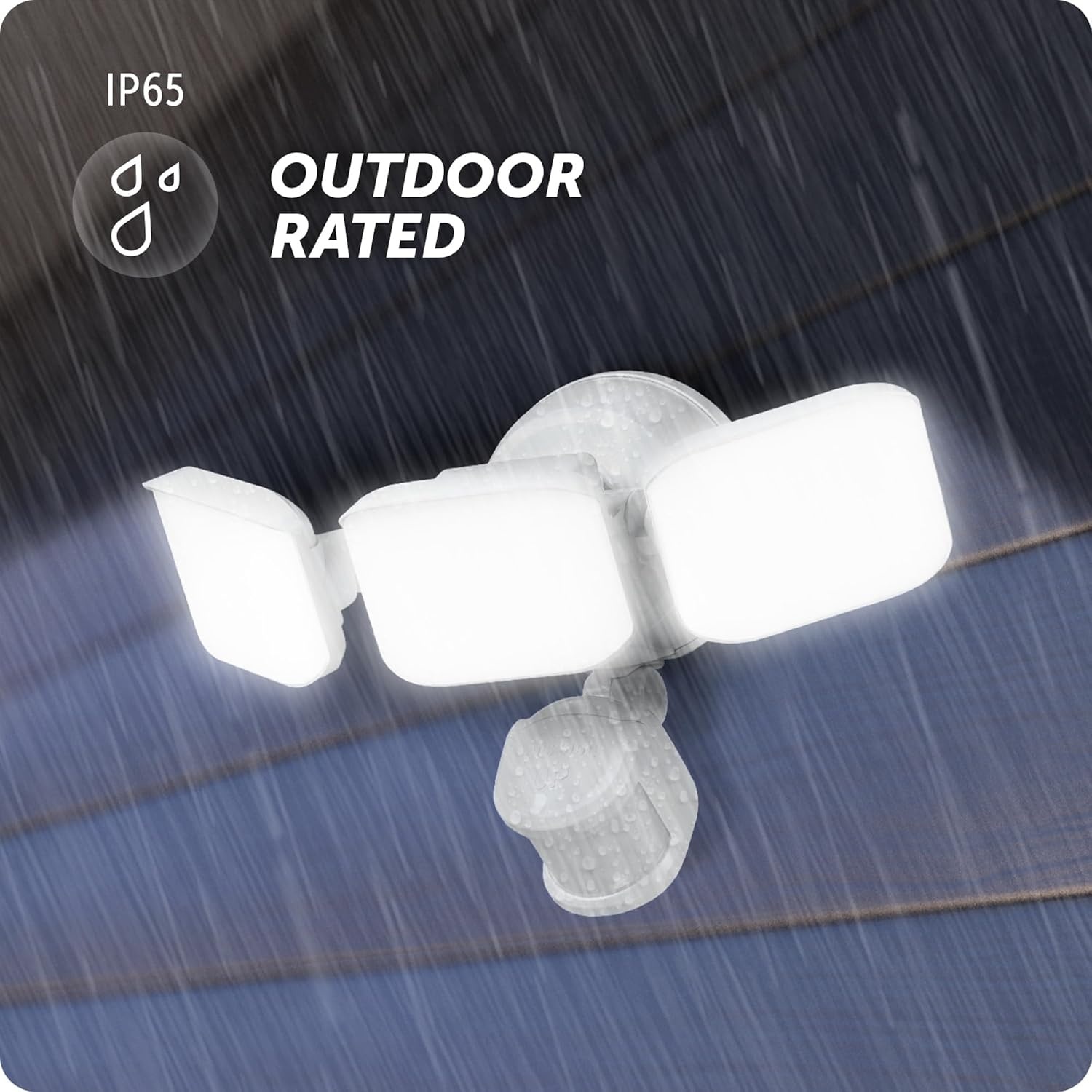 image:imageGlobe Electric 180Degree 15W Triple Head White 2200 Lumens Battery Operated Outdoor Integrated LED Flood Light Security Light Outside House LightsWhite 2200 Lumen