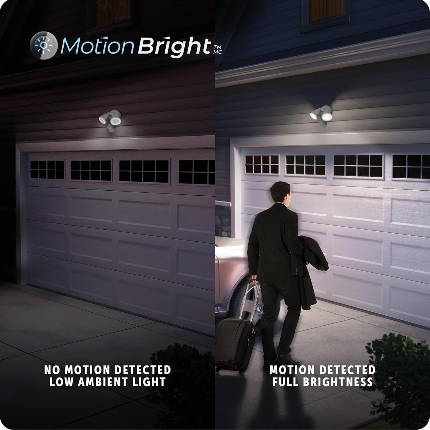 image:imageGlobe Electric 180Degree 15W Twin Head White 1400 Lumens Hardwired Motion Activated Outdoor Integrated LED Flood Light Security Light Outdoor Outside House LightsWhite