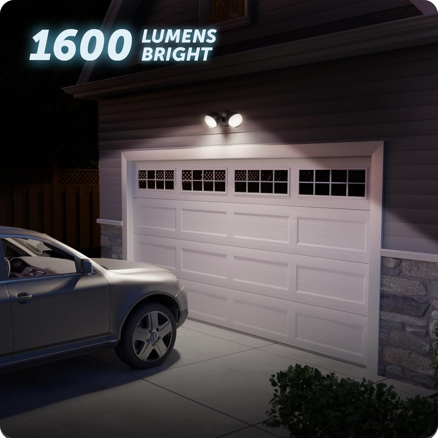 image:imageGlobe Electric 180Degree 22W Twin Head Black Hardwired Motion Activated Diecast Architectural Security Light Spotlight Outdoor Outside House LightsBlack 1600 LM