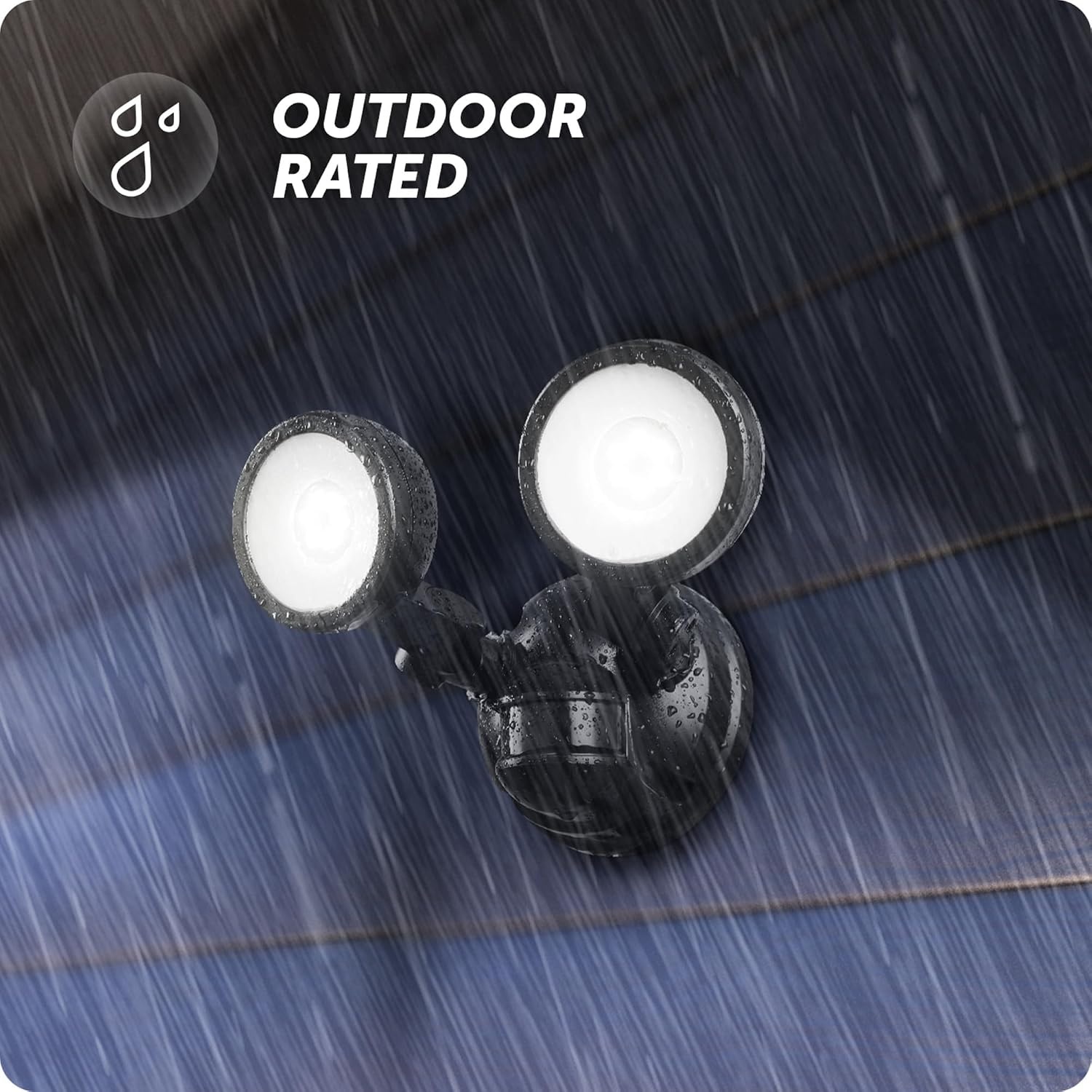 image:imageGlobe Electric 180Degree 22W Twin Head Black Hardwired Motion Activated Diecast Architectural Security Light Spotlight Outdoor Outside House LightsBlack 1000 LM