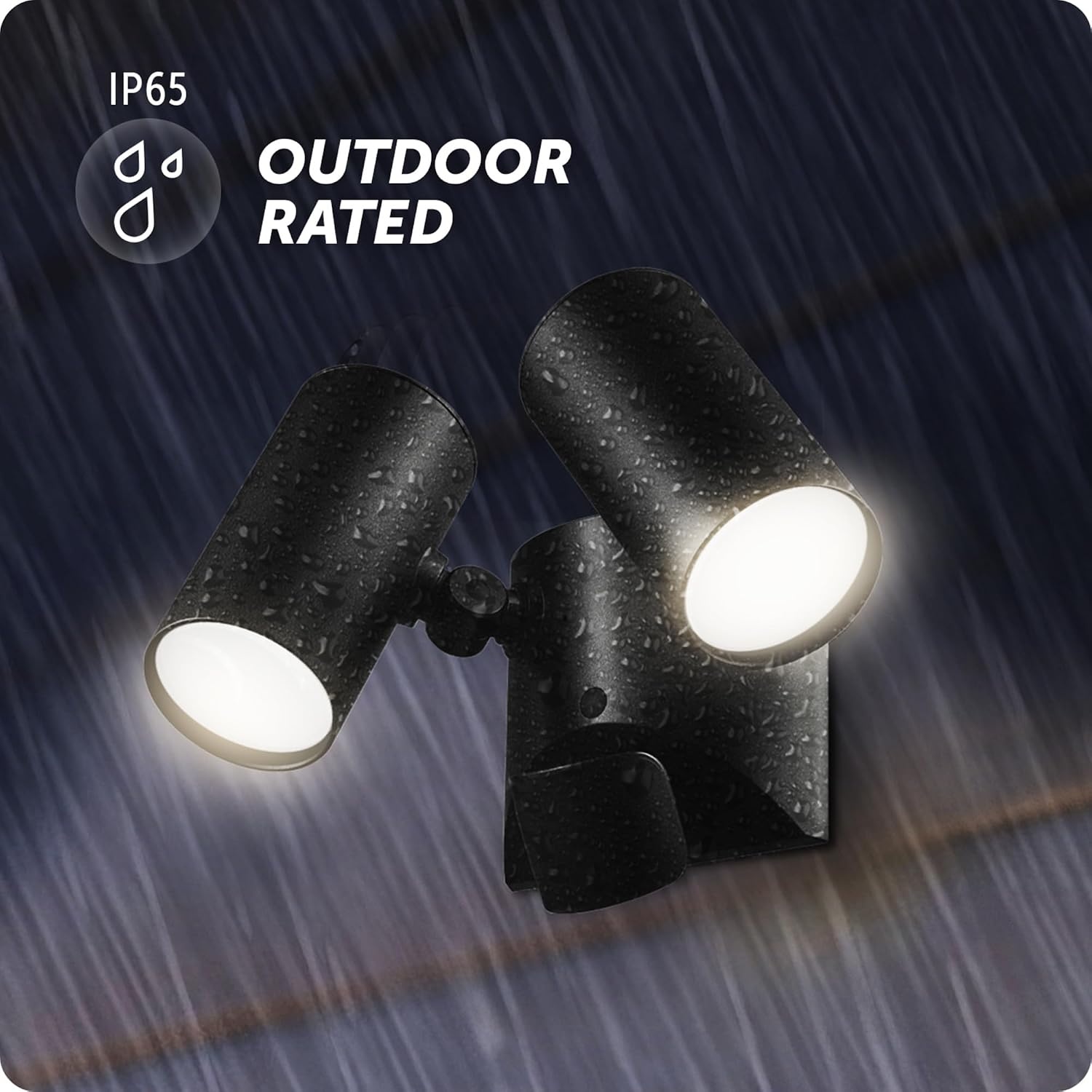 image:imageGlobe Electric 180Degree 22W Twin Head Black Hardwired Motion Activated Diecast Architectural Security Light Spotlight Outdoor Outside House LightsBlack 2000 LM
