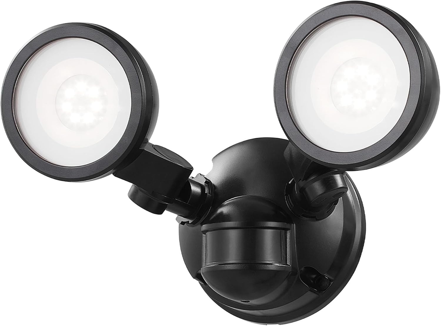 image:imageGlobe Electric 180Degree 22W Twin Head Black Hardwired Motion Activated Diecast Architectural Security Light Spotlight Outdoor Outside House LightsBlack 1000 LM