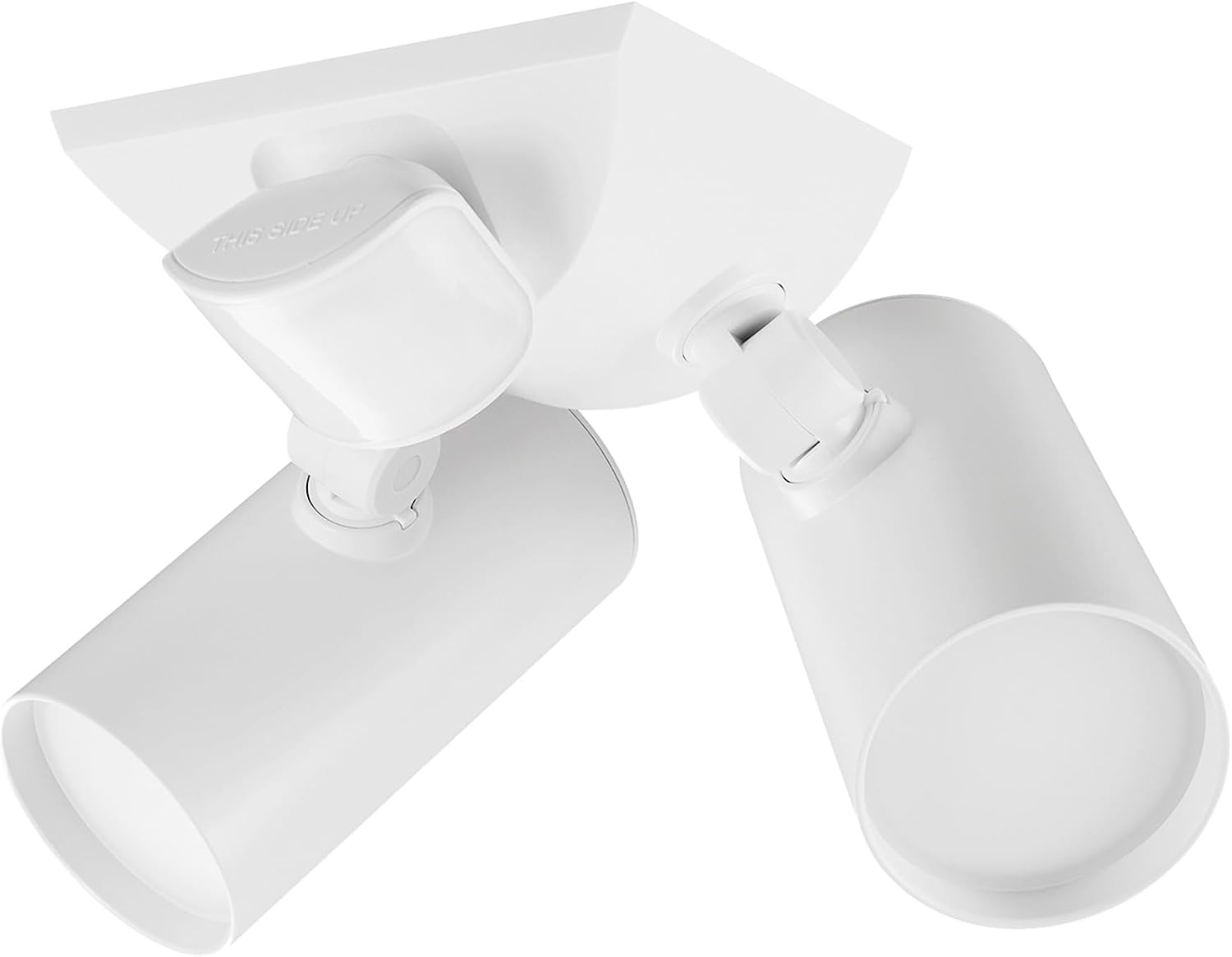 image:imageGlobe Electric 180Degree 22W Twin Head White Wired Motion Activated Diecast Architectural Security Light Spotlight Outdoor Outside House Lights