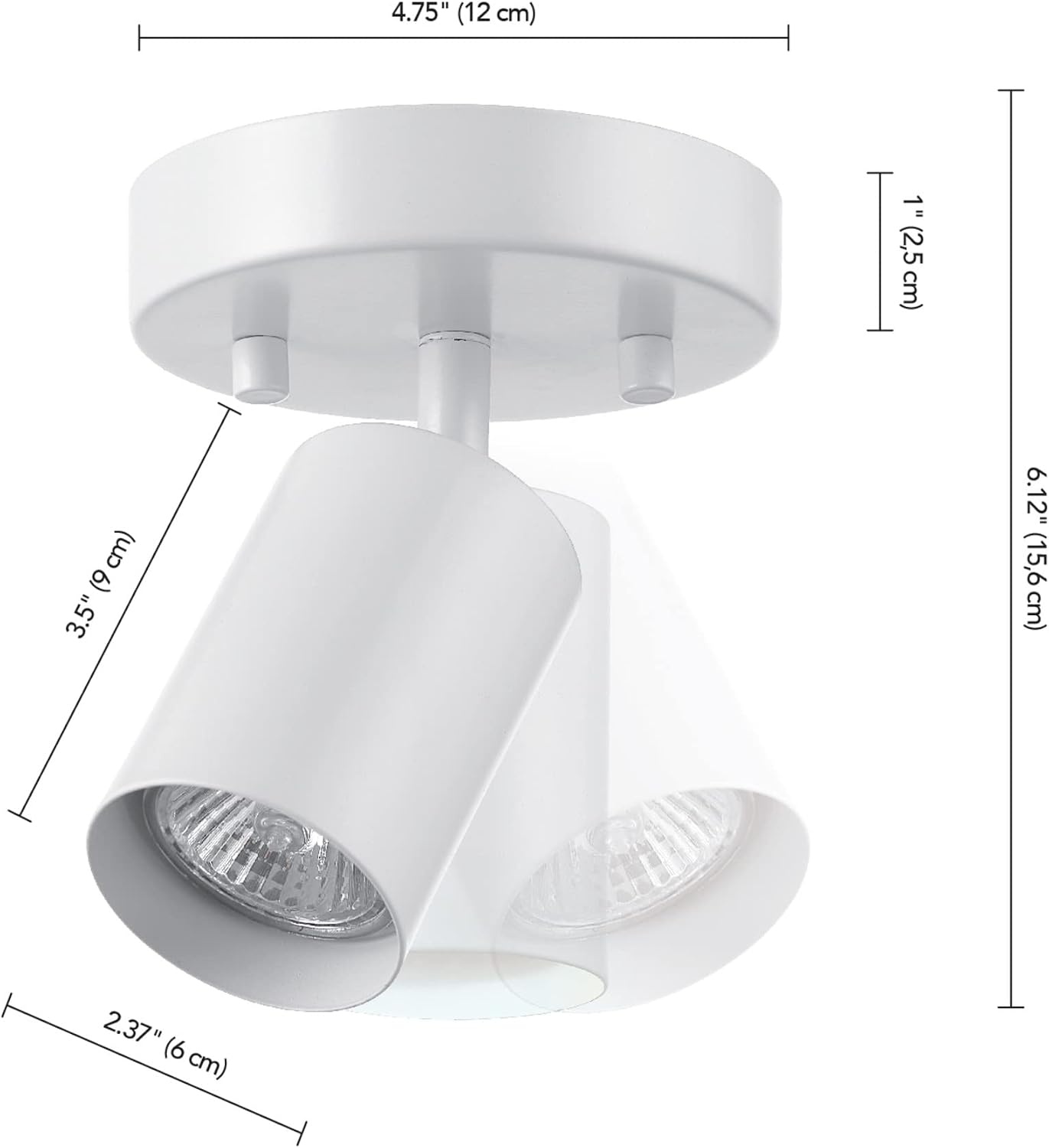 image:imageGlobe Electric 1Light Track Spotlight Matte White Pivoting Head Dimmable 57499