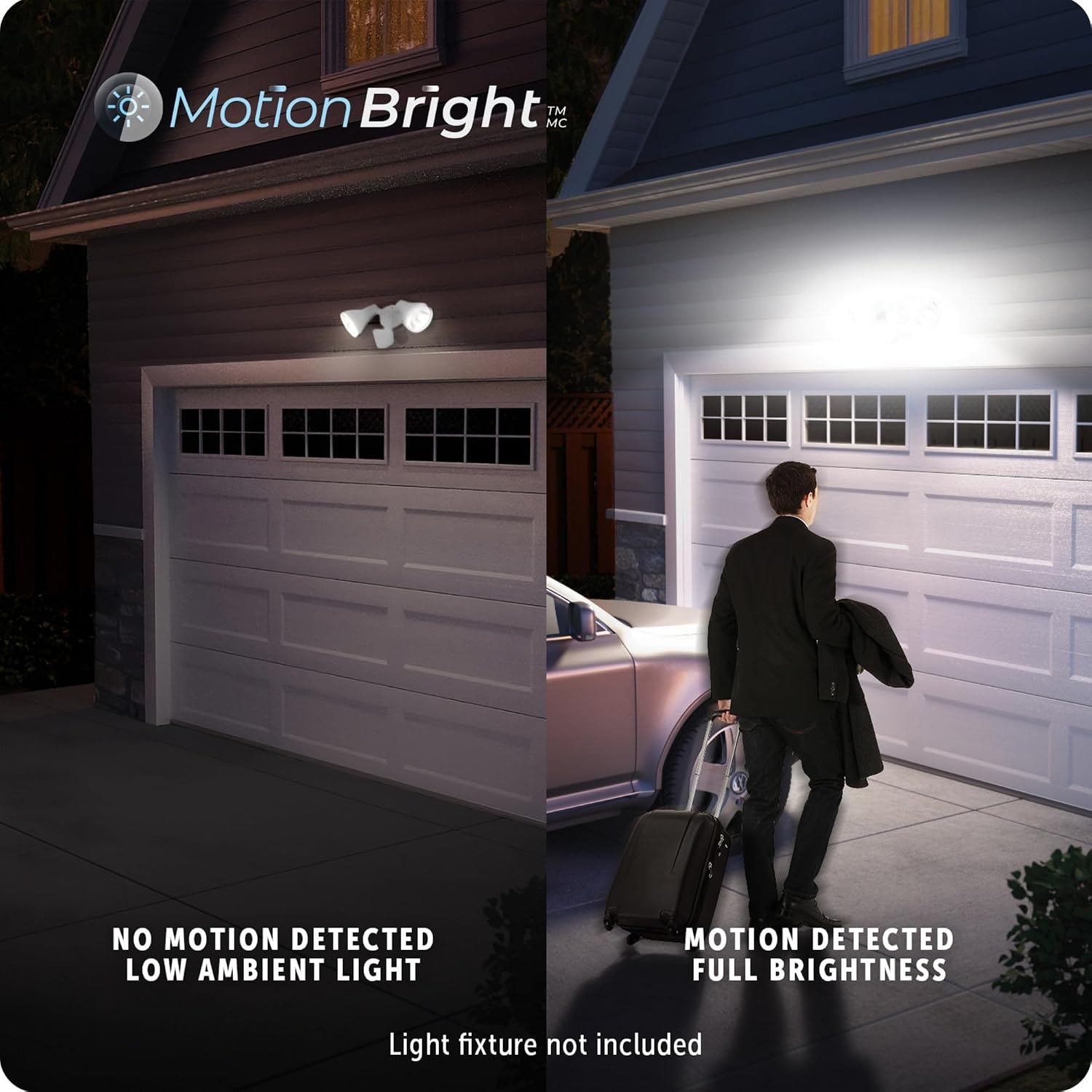 image:imageGlobe Electric 240 Motion Sensor Replacement MotionBright 2Level Lighting Adjustable SENS Dial Manual Mode Black Finish Outdoor Security Light 17000184White