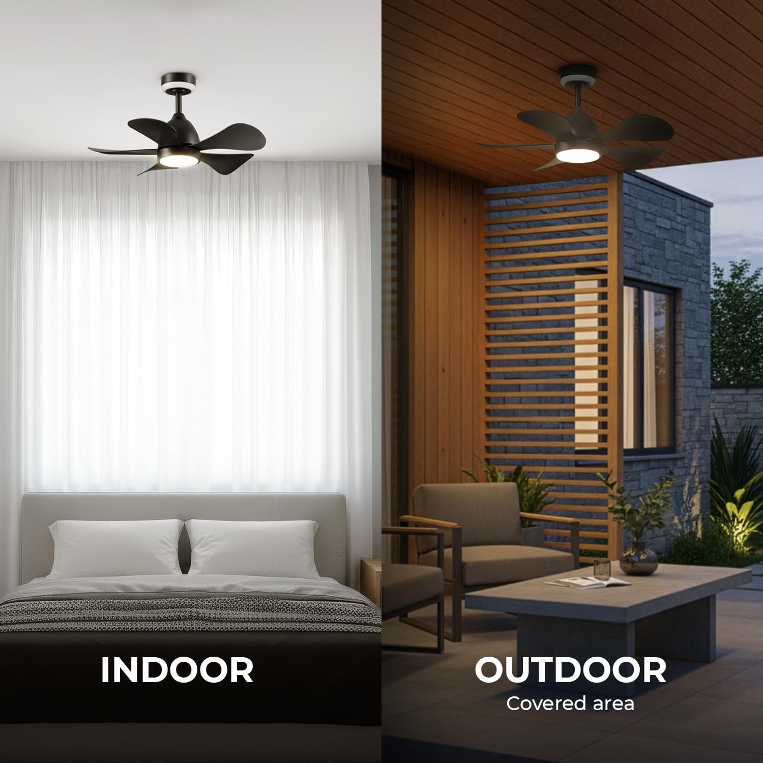 image:imageGlobe Electric 37000023 52 2Light Ceiling Fan with Glass Shade Remote Control WhisperQuiet DC Motor 6 Speeds Matte Black IndoorOutdoorBlack Solarus