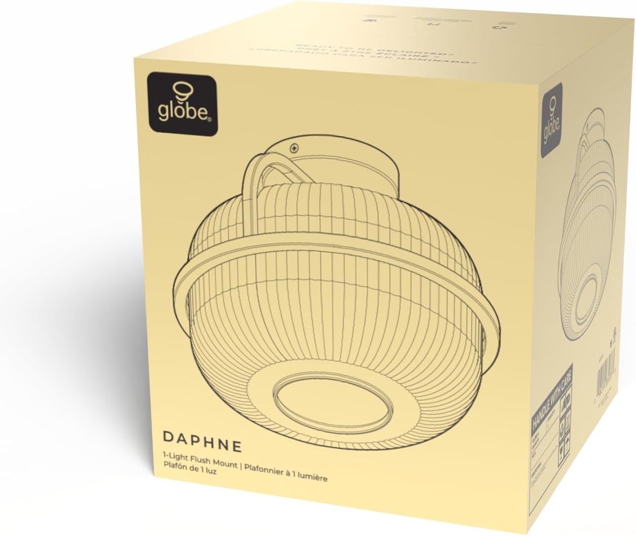 image:imageGlobe Electric 3Light Flush Mount Ceiling Light Brass Frosted Ribbed Glass Shade Updated Traditional Style for Home LightingBrass Frosted Ribbed Glass Shade