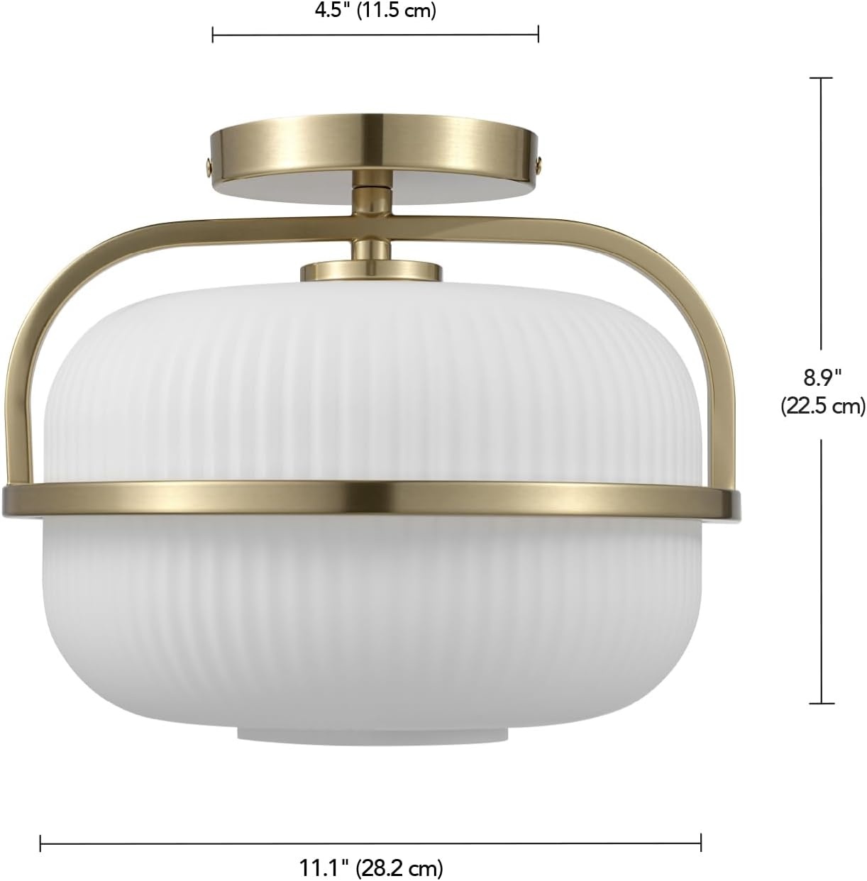 image:imageGlobe Electric 3Light Flush Mount Ceiling Light Brass Frosted Ribbed Glass Shade Updated Traditional Style for Home LightingBrass Frosted Ribbed Glass Shade