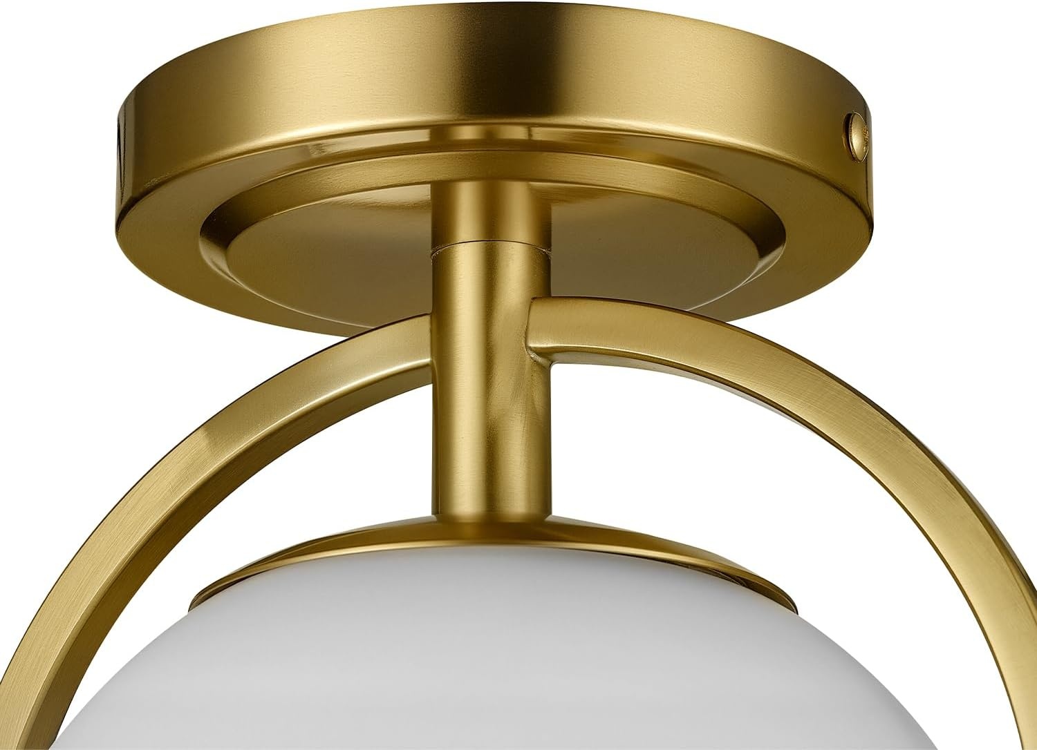 image:imageGlobe Electric 3Light Flush Mount Ceiling Light Brass Frosted Ribbed Glass Shade Updated Traditional Style for Home LightingGold Frosted Glass Shade