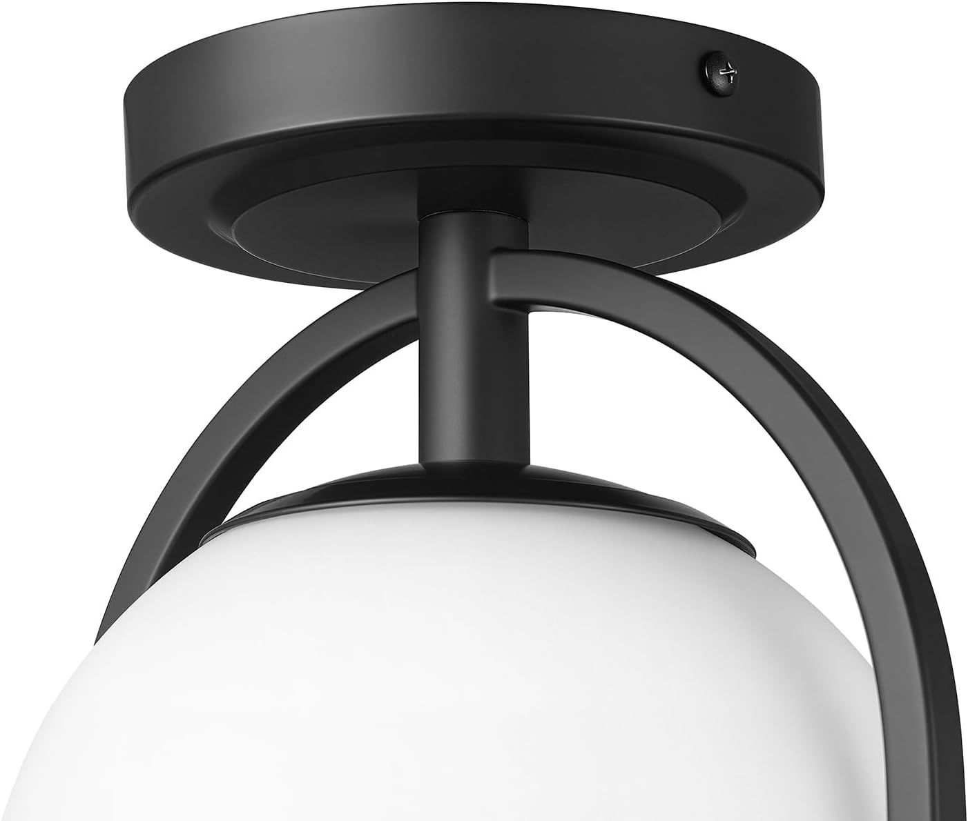 image:imageGlobe Electric 3Light Flush Mount Ceiling Light Brass Frosted Ribbed Glass Shade Updated Traditional Style for Home LightingMatte Black Frosted Glass Shade