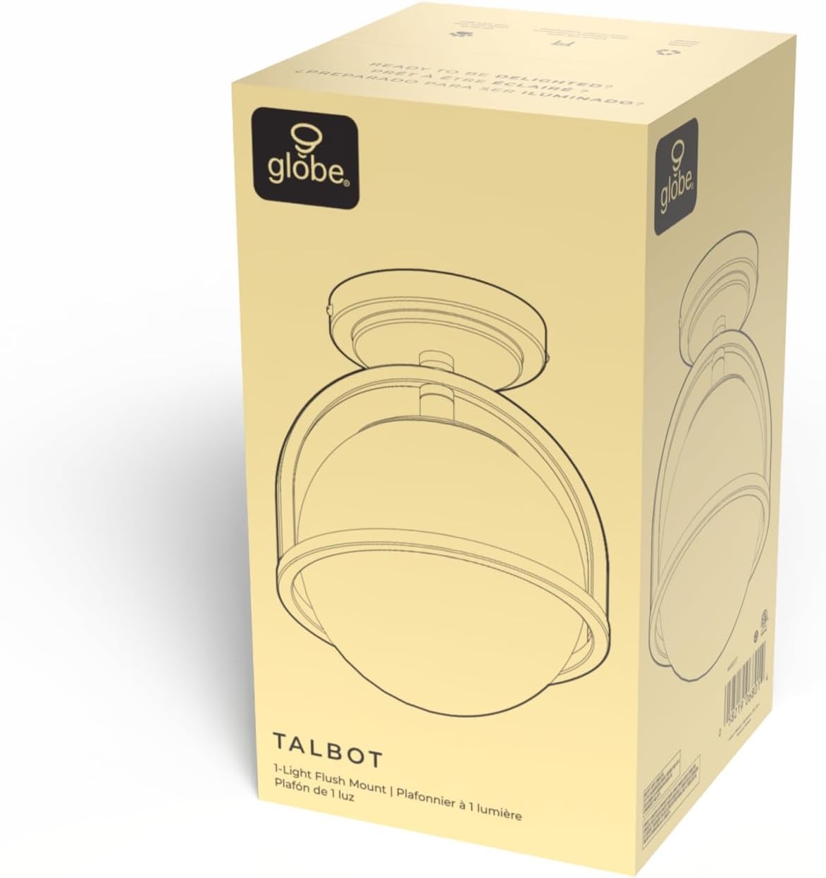 image:imageGlobe Electric 3Light Flush Mount Ceiling Light Brass Frosted Ribbed Glass Shade Updated Traditional Style for Home LightingMatte Black Frosted Glass Shade