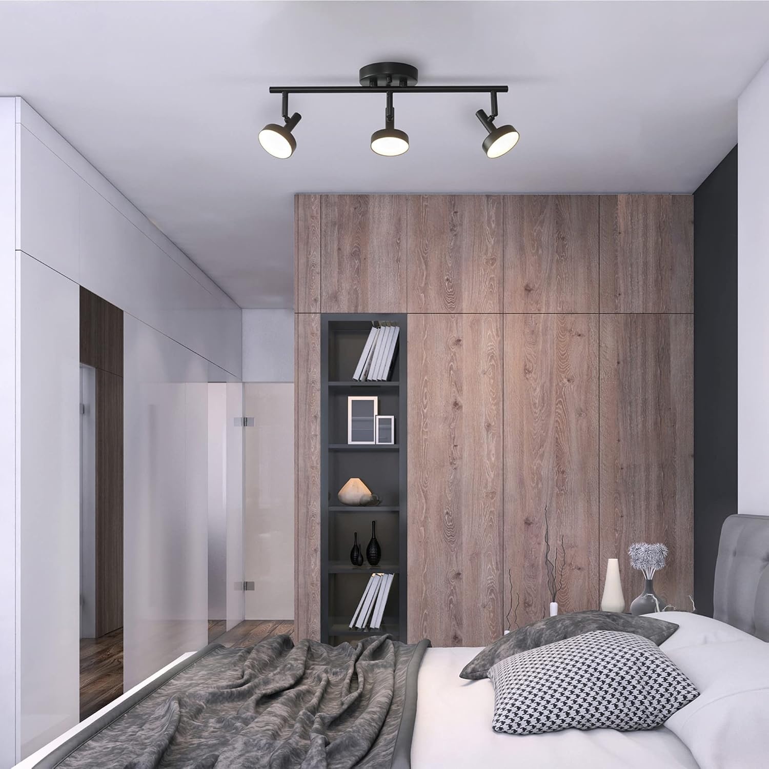 image:imageGlobe Electric 3Light Integrated LED Track Lighting Matte Black Adjustable Heads Dimmable 59941Black Patrick