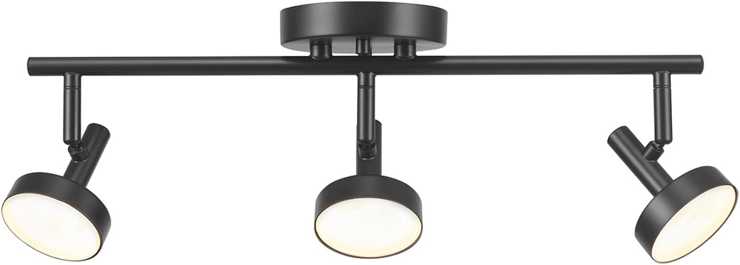 image:imageGlobe Electric 3Light Integrated LED Track Lighting Matte Black Adjustable Heads Dimmable 59941Black Patrick