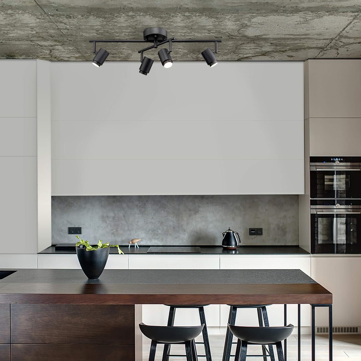 image:imageGlobe Electric 3Light Integrated LED Track Lighting Matte Black Adjustable Heads Dimmable 59941Black Walton