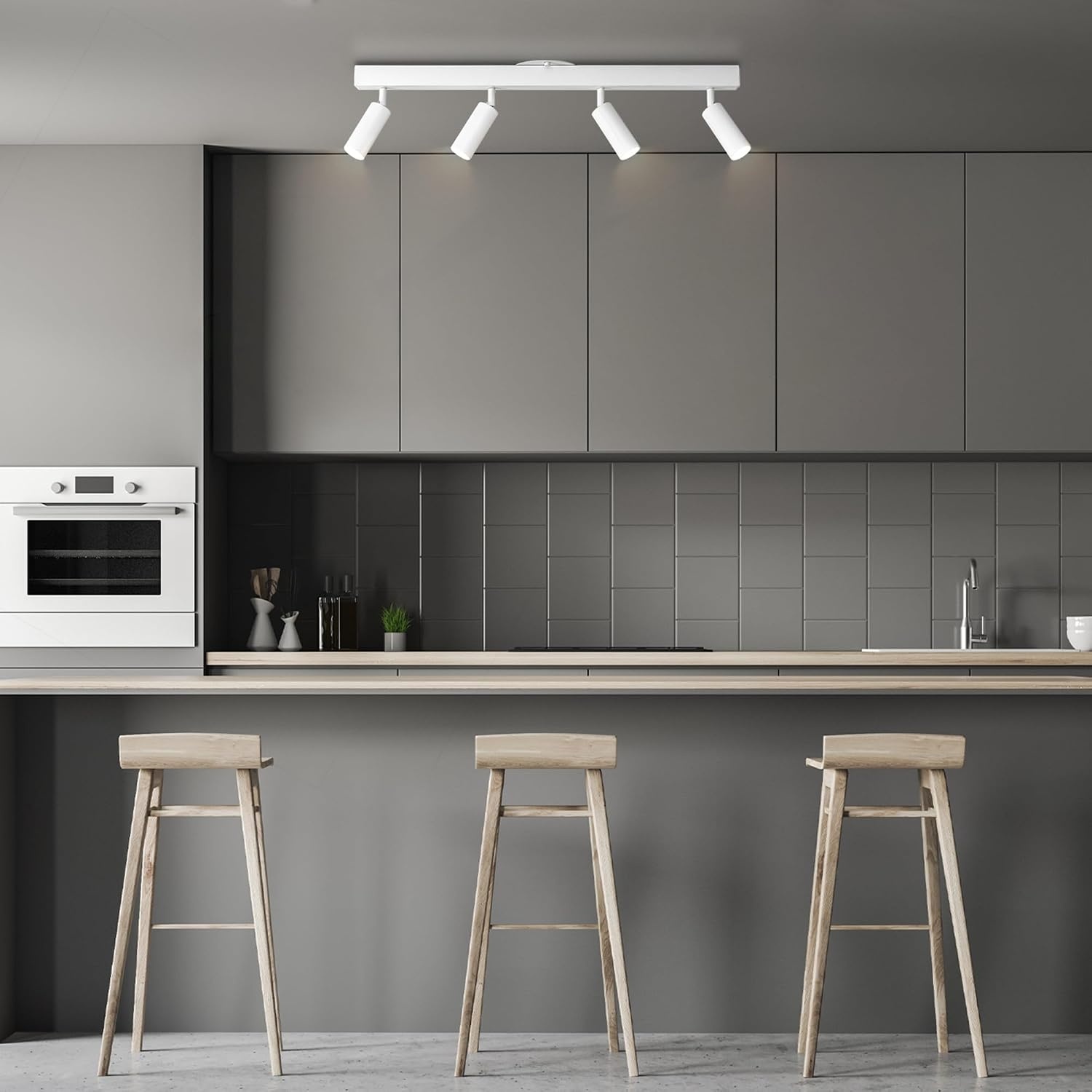 image:imageGlobe Electric 3Light Integrated LED Track Lighting Matte Black Adjustable Heads Dimmable 59941White Bianca