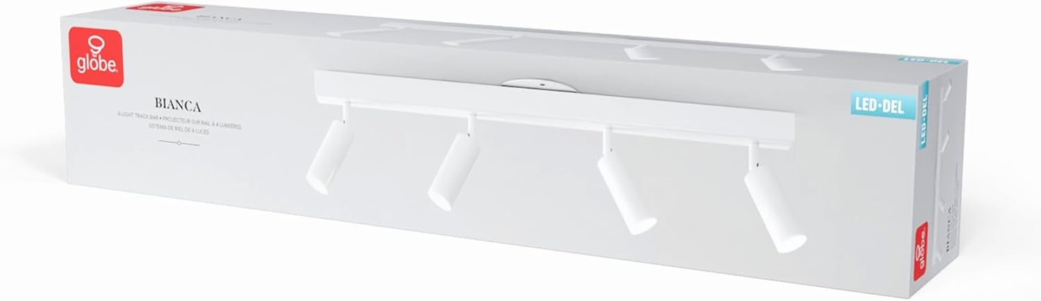 image:imageGlobe Electric 3Light Integrated LED Track Lighting Matte Black Adjustable Heads Dimmable 59941White Bianca