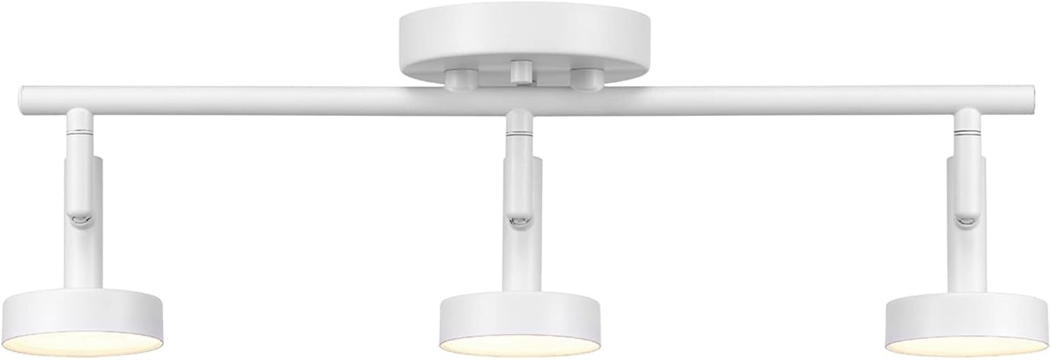 image:imageGlobe Electric 3Light Integrated LED Track Lighting Matte Black Adjustable Heads Dimmable 59941White