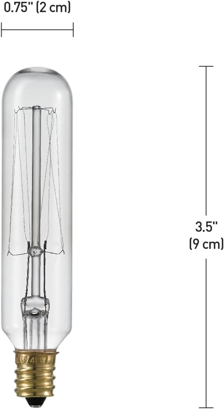 image:imageGlobe Electric 40W Equivalent Soft White 2000K Edison Candelabra Amber Glass Dimmable LED Light Bulb 31355 1Pack B10 Vintage40W Antique T6