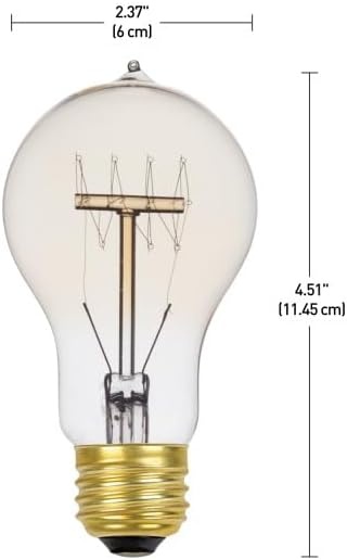 image:imageGlobe Electric 40W Equivalent Soft White 2000K Edison Candelabra Amber Glass Dimmable LED Light Bulb 31355 1Pack B10 VintageA19