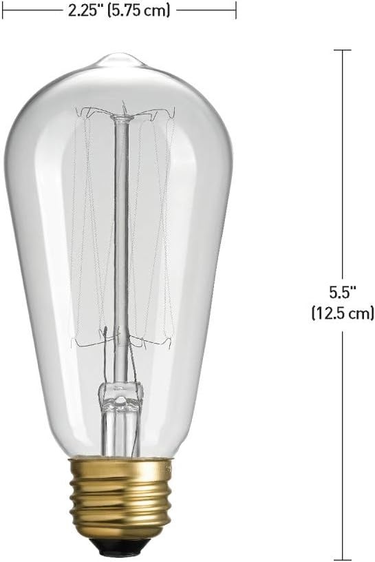 image:imageGlobe Electric 40W Equivalent Soft White 2000K Edison Candelabra Amber Glass Dimmable LED Light Bulb 31355 1Pack B10 VintageS60 40 Watt
