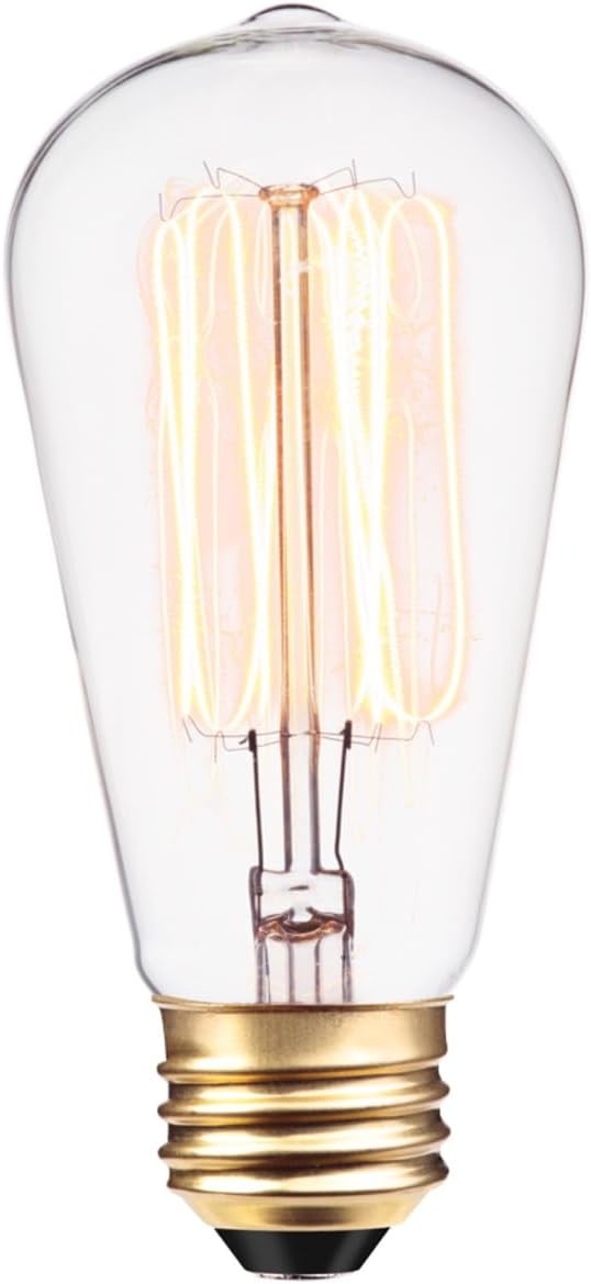 image:imageGlobe Electric 40W Equivalent Soft White 2000K Edison Candelabra Amber Glass Dimmable LED Light Bulb 31355 1Pack B10 VintageS60 40 Watt