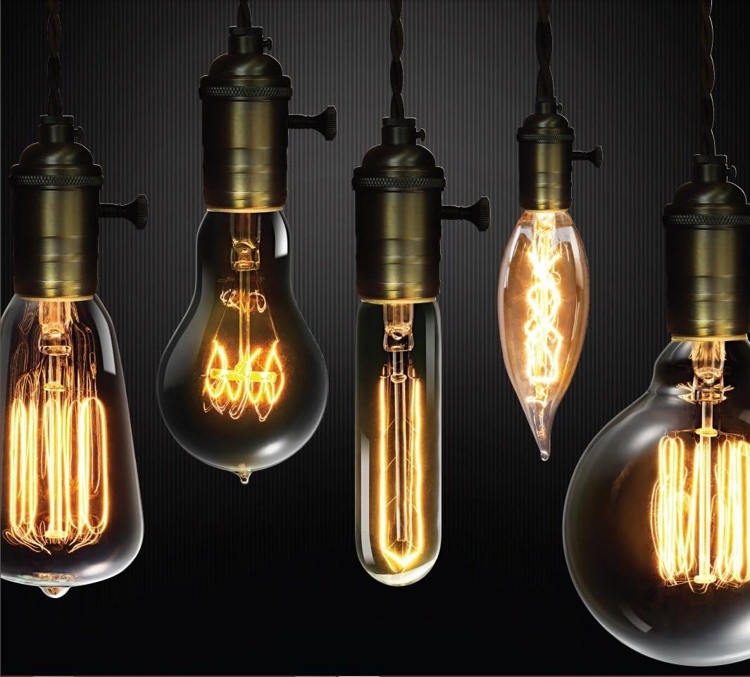 image:imageGlobe Electric 40W Equivalent Soft White 2000K Edison Candelabra Amber Glass Dimmable LED Light Bulb 31355 1Pack B10 VintageS60 40 Watt