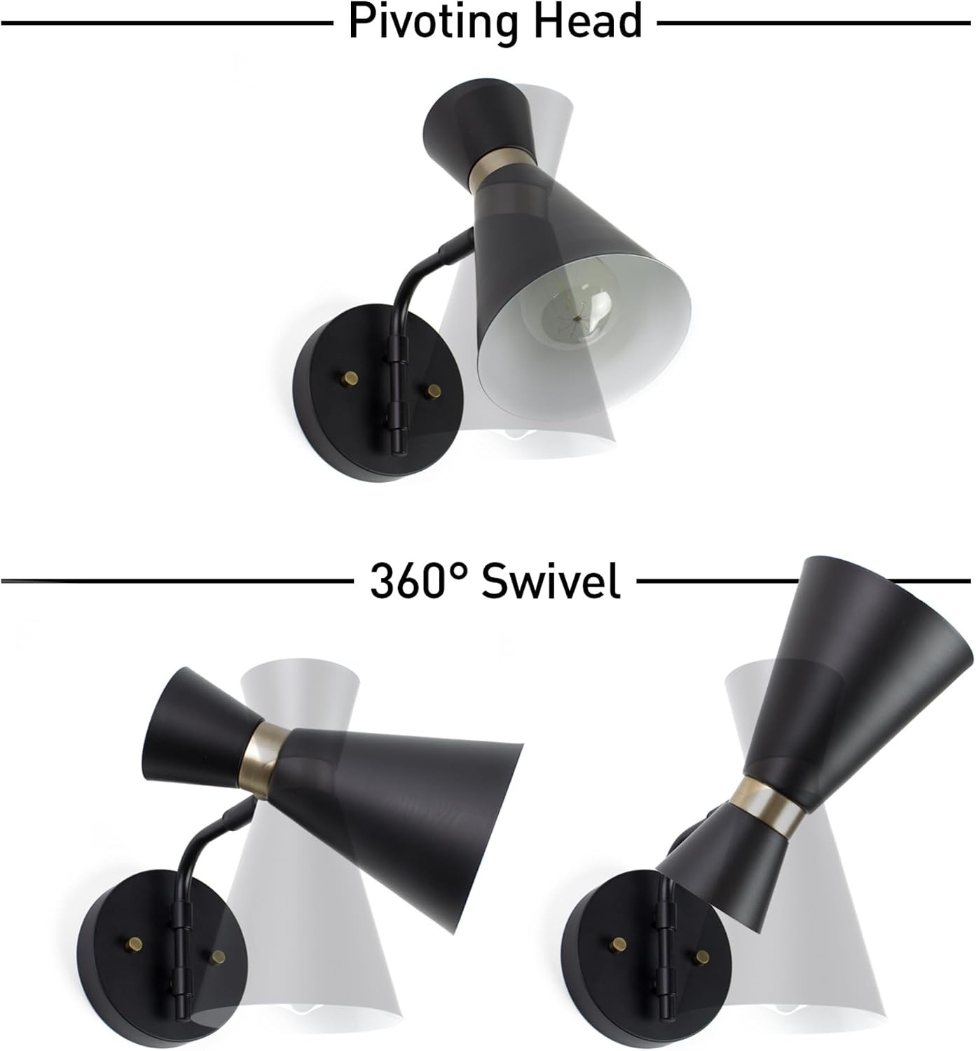image:imageGlobe Electric 44095 Aedan 1Light Swivel Wall Sconce Black FinishBelmont Matte Black