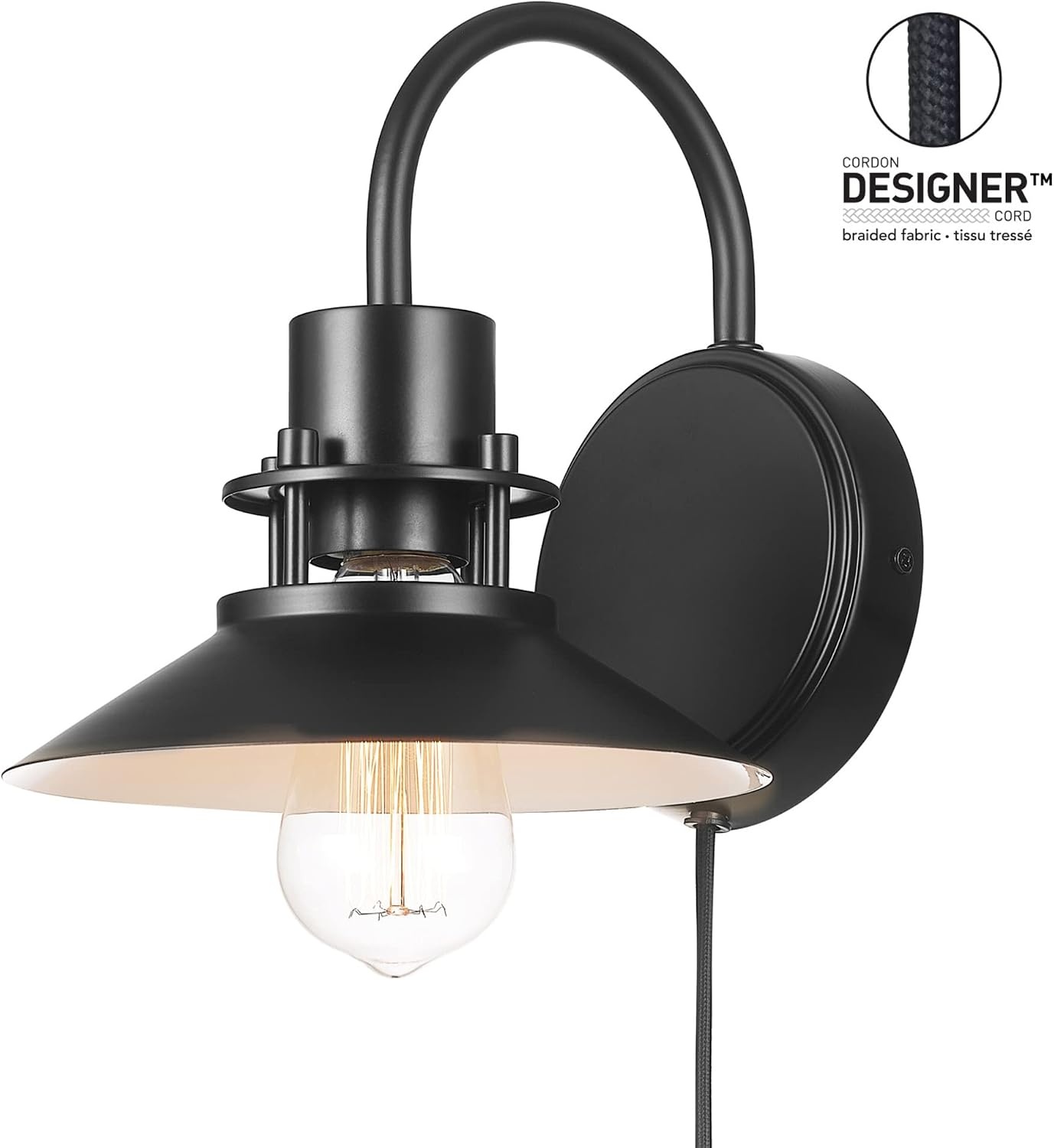 image:imageGlobe Electric 44095 Aedan 1Light Swivel Wall Sconce Black FinishWren Matte Black
