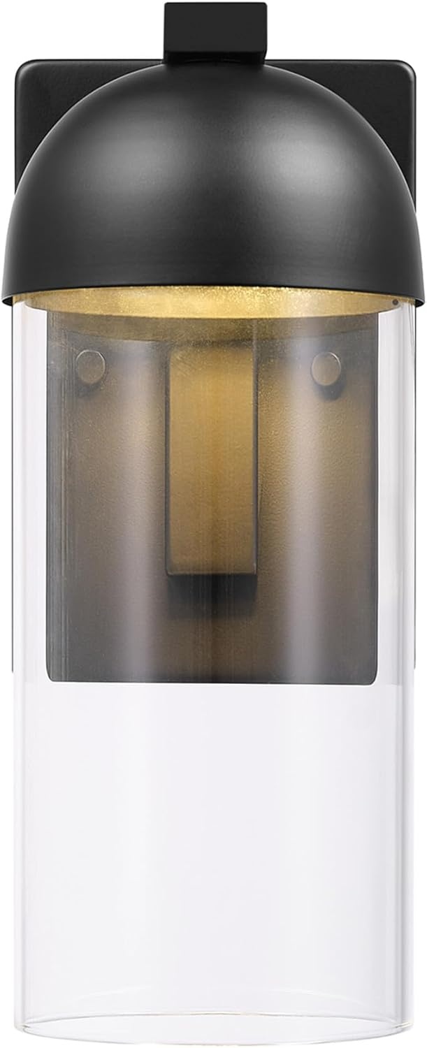 image:imageGlobe Electric 44359 Capulet LED Integrated Outdoor Indoor Wall Sconce Black Clear Bubble Glass Center Column Dimmable 12W 850 LumensBlack Cheryl