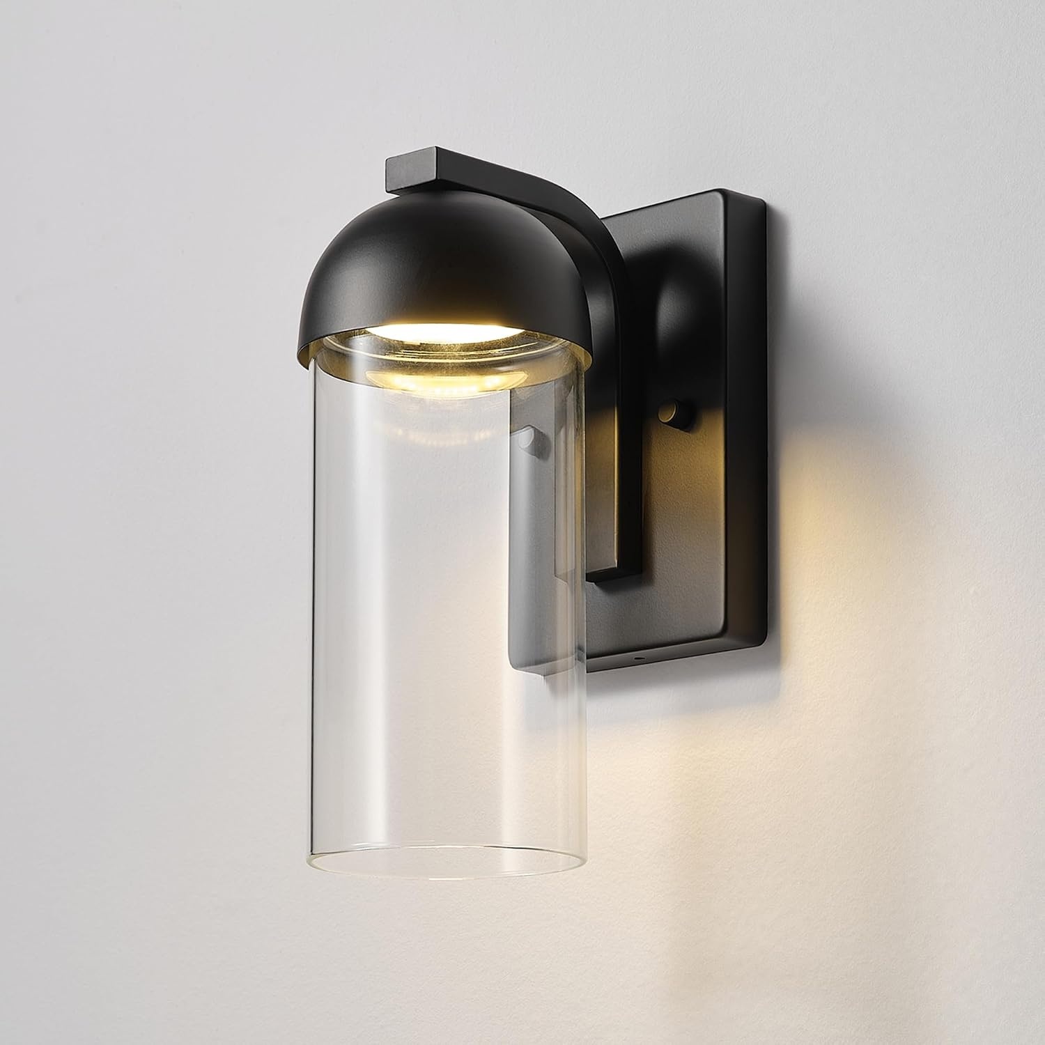 image:imageGlobe Electric 44359 Capulet LED Integrated Outdoor Indoor Wall Sconce Black Clear Bubble Glass Center Column Dimmable 12W 850 LumensBlack Cheryl