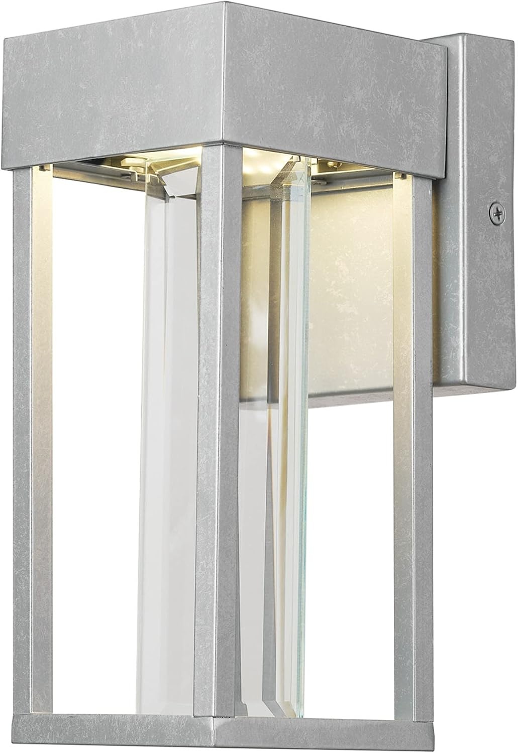 image:imageGlobe Electric 44359 Capulet LED Integrated Outdoor Indoor Wall Sconce Black Clear Bubble Glass Center Column Dimmable 12W 850 LumensGalvanized Steel Bowie