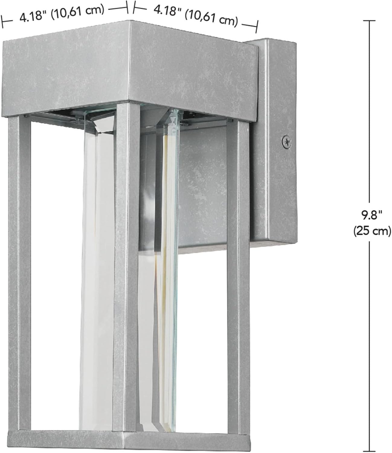 image:imageGlobe Electric 44359 Capulet LED Integrated Outdoor Indoor Wall Sconce Black Clear Bubble Glass Center Column Dimmable 12W 850 LumensGalvanized Steel Bowie