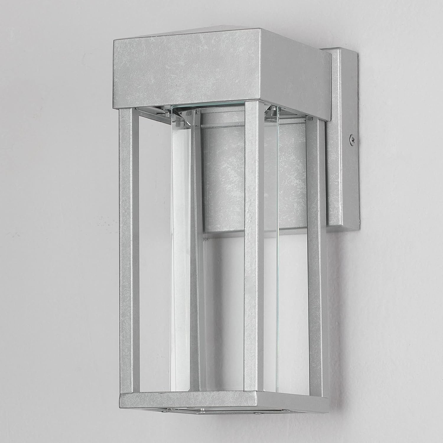 image:imageGlobe Electric 44359 Capulet LED Integrated Outdoor Indoor Wall Sconce Black Clear Bubble Glass Center Column Dimmable 12W 850 LumensGalvanized Steel Bowie