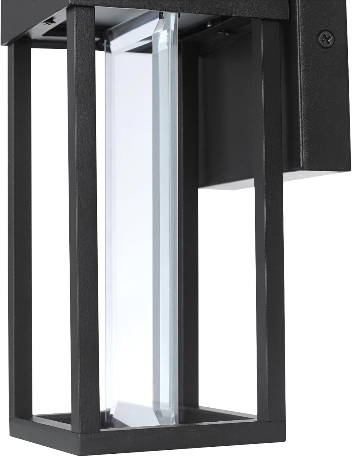 image:imageGlobe Electric 44359 Capulet LED Integrated Outdoor Indoor Wall Sconce Black Clear Bubble Glass Center Column Dimmable 12W 850 LumensMatte Black Bowie