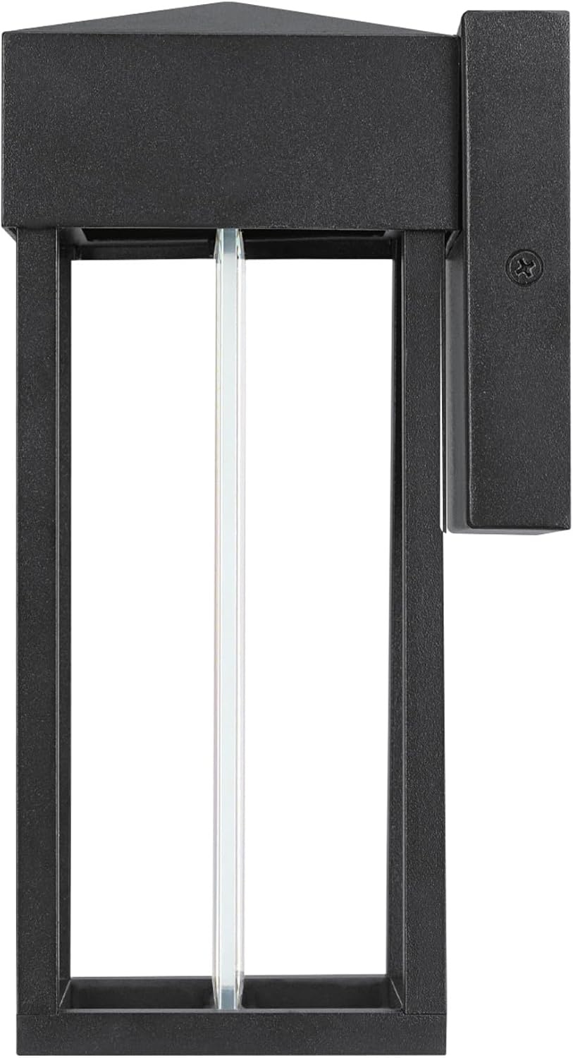 image:imageGlobe Electric 44359 Capulet LED Integrated Outdoor Indoor Wall Sconce Black Clear Bubble Glass Center Column Dimmable 12W 850 LumensMatte Black Bowie