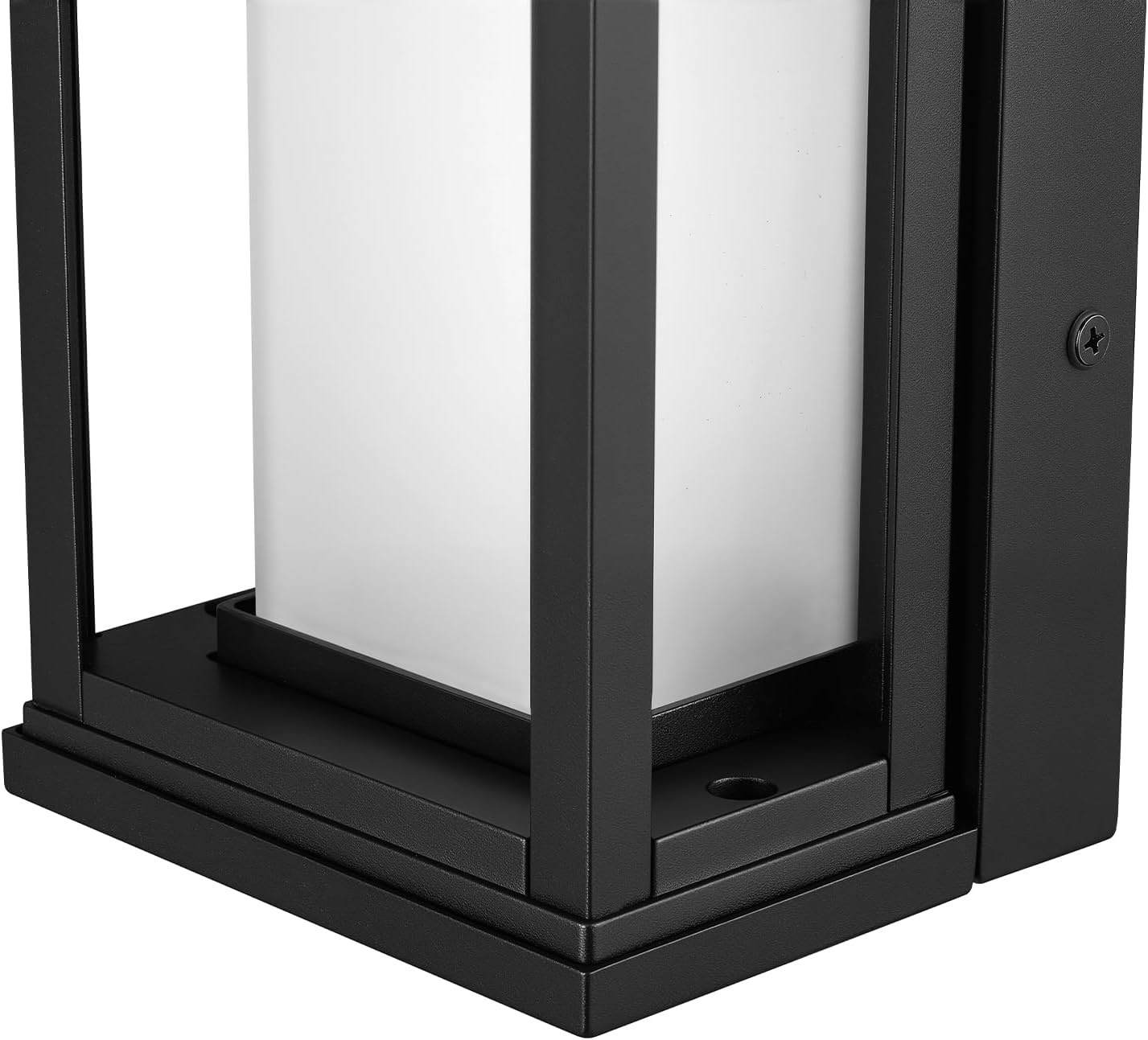 image:imageGlobe Electric 44359 Capulet LED Integrated Outdoor Indoor Wall Sconce Black Clear Bubble Glass Center Column Dimmable 12W 850 LumensMatte Black Frosted Glass