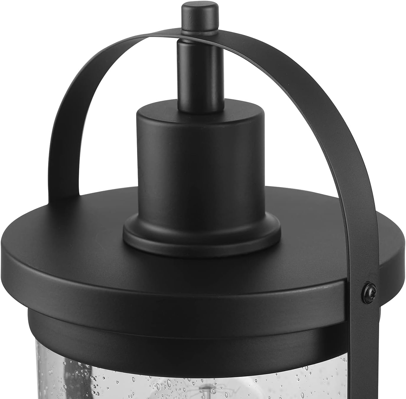 image:imageGlobe Electric 44384 1Light Outdoor Lamp Post Light Fixture with Base Adaptor Matte Black Clear Glass Inserts Weather Resistant Exterior Lighting Modern Security Lights E26 BaseZeke
