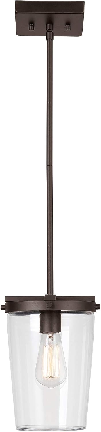 image:imageGlobe Electric 44635 1Light Outdoor Pendant Bronze Clear Glass Shade Bulb IncludedRetro