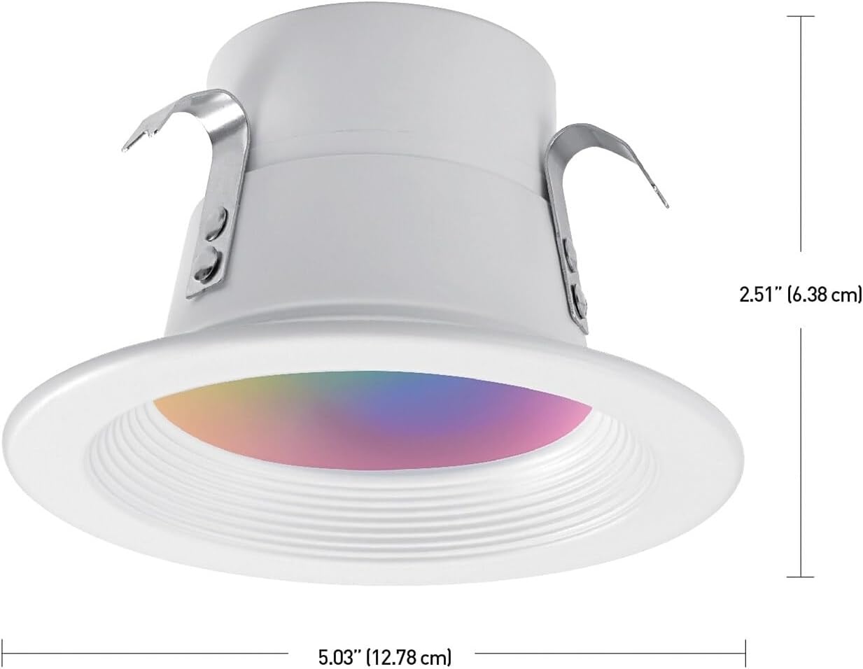 image:imageGlobe Electric 50078 WiFi Smart 4 LED Retrofit Recessed Light No Hub Required Voice Activated 10 W Multicolor Changing RGB White 2000K 5000K 600 Lumens GU10 and E26 Adaptors Included