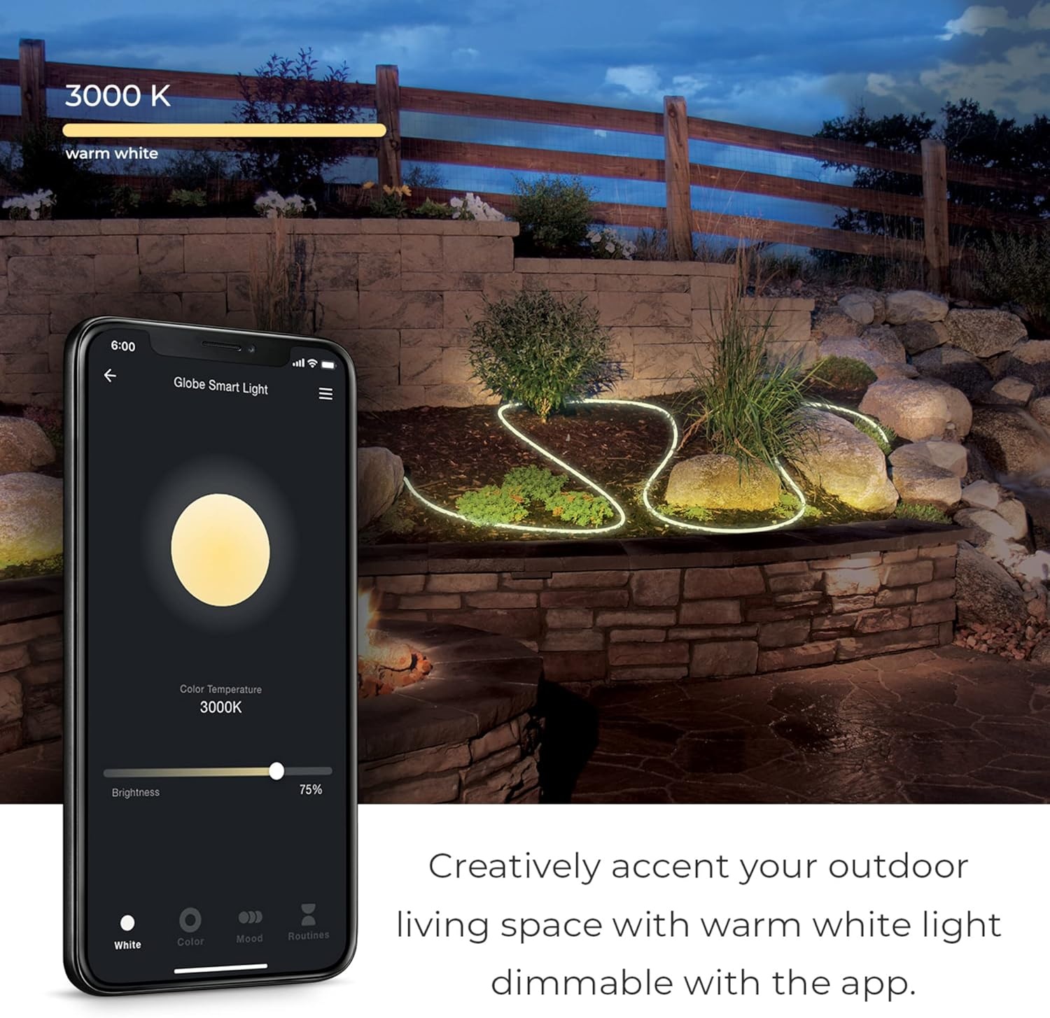 image:imageGlobe Electric 50273 WiFi Smart Flexigon Multicolor Changing RGB LED Plugin Outdoor Indoor Neon Strip Light No Hub Required Voice Activated 5 Meters164 Feet IP65 Rated 3000 Kelvin