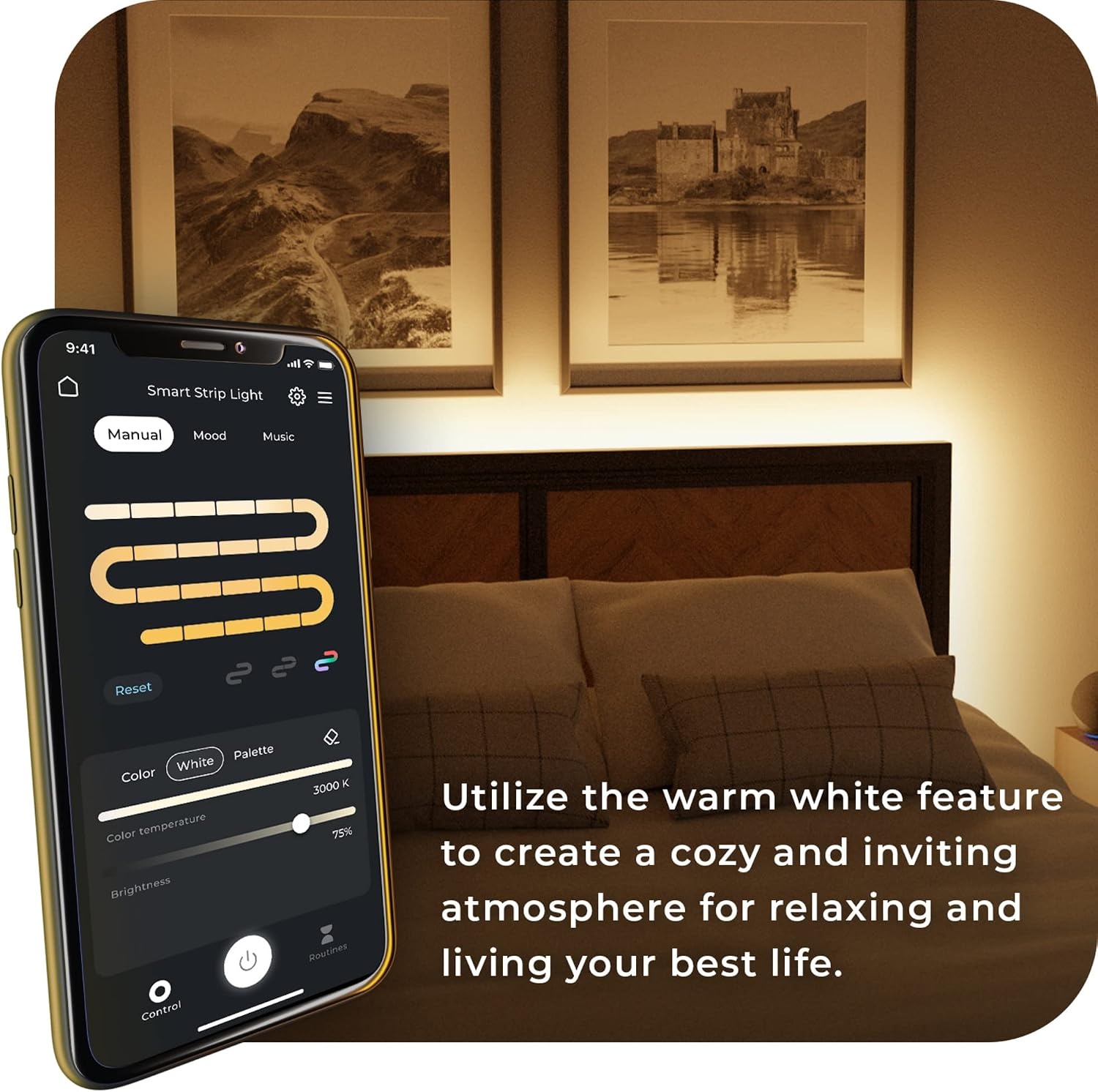 image:imageGlobe Electric 50502 WiFi Smart Multicolor Changing RGB LED Music Sync Plugin Strip Light No Hub Required Voice Activated 5 Meters164 Feet IP65 Rated 3000 Kelvin Smart Home Automation