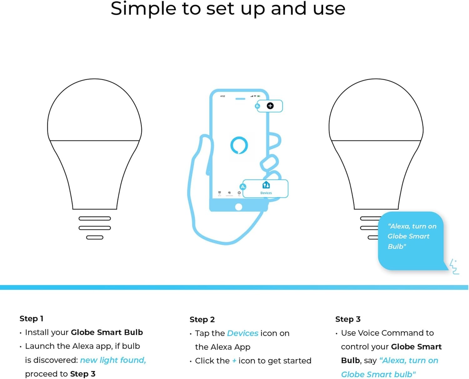 image:imageGlobe Electric 50589 ColorChanging A19 LED Smart Light Bulb 24 GHz WiFi 60W Equivalent 800LM Works with Alexa Only 1PackPack of 1