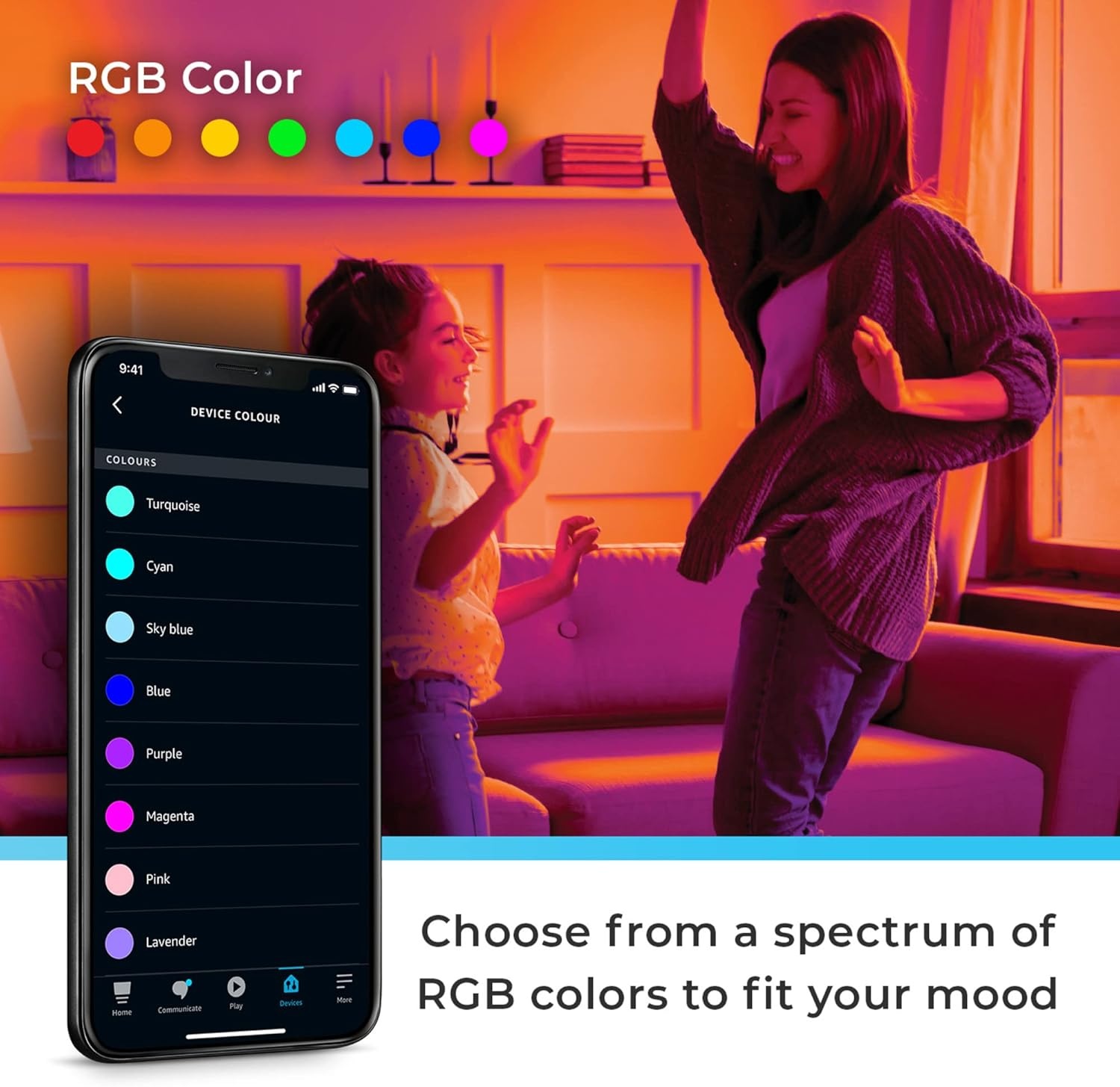 image:imageGlobe Electric 50589 ColorChanging A19 LED Smart Light Bulb 24 GHz WiFi 60W Equivalent 800LM Works with Alexa Only 1PackPack of 1